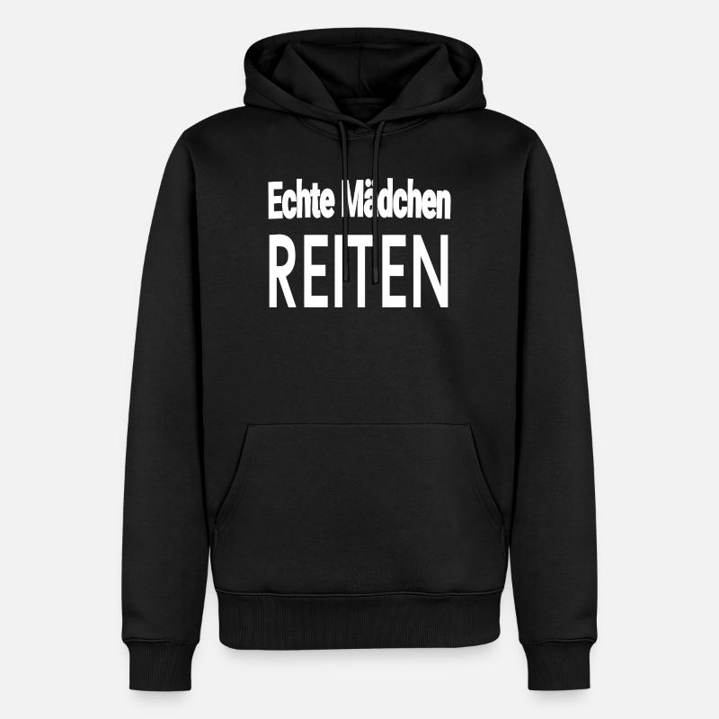 Pferde - Männer Premium Bio Hoodie - Schwarz