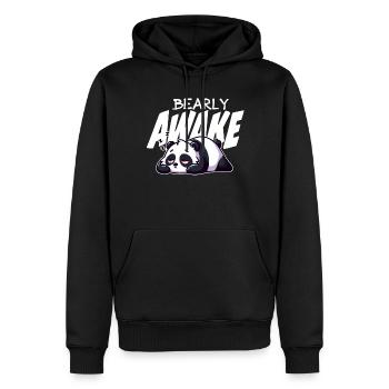 Früh erwachen Panda Illustration - Männer Premium Bio Hoodie - Schwarz - Vorne - Nico (187cm)