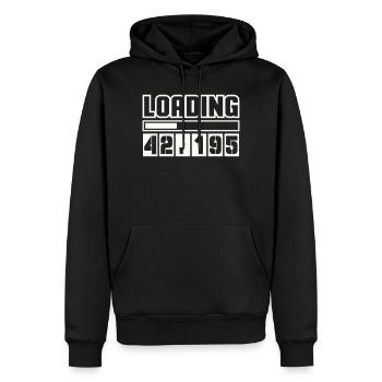 Loading 42,195 Marathon - Männer Premium Bio Hoodie - Schwarz - Vorne - Nico (187cm)