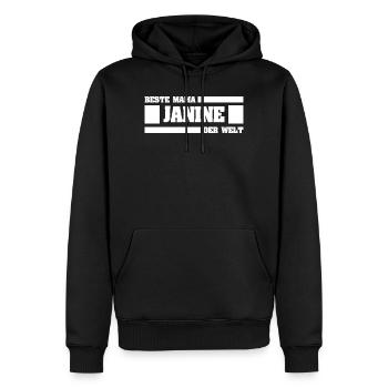 Mother Janine - Men’s Premium Organic Hoodie - black - Front - Nico (187cm)