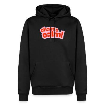Chaos & Calme : Design de contraste - Sweat à capuche Premium bio Homme - noir - Devant - Nico (187cm)