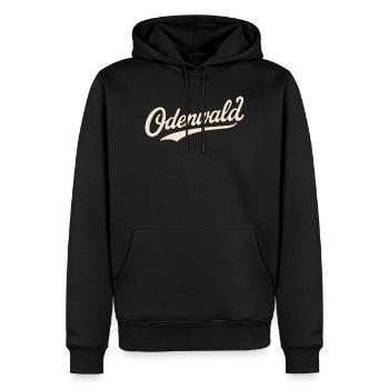 Odenwald Schriftzug Retro - Männer Premium Bio Hoodie - Schwarz - Vorne - Nico (187cm)