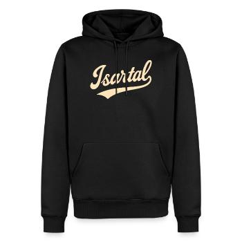 Lettrage de la vallée de l’Isar - Sweat à capuche Premium bio Homme - noir - Devant - Nico (187cm)