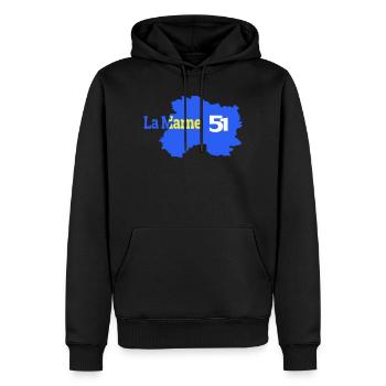 La Marne 51 Carte Départementale - Sweat à capuche Premium bio Homme - noir - Devant - Nico (187cm)