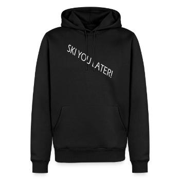SKI YOU LATER – Lustiger Ski Spruch - Männer Premium Bio Hoodie - Schwarz - Vorne - Nico (187cm)