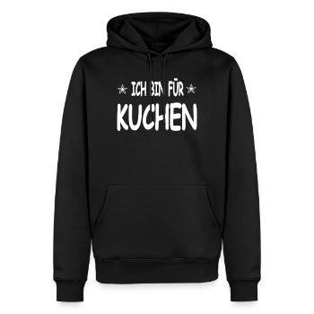 Kuchen - Männer Premium Bio Hoodie - Schwarz - Vorne - Nico (187cm)