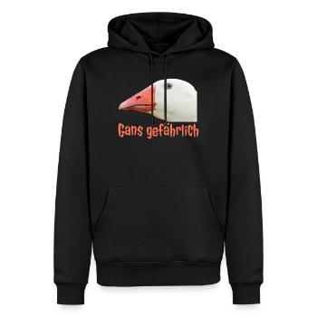 Tête d’oie très dangereuse - Sweat à capuche Premium bio Homme - noir - Devant - Nico (187cm)