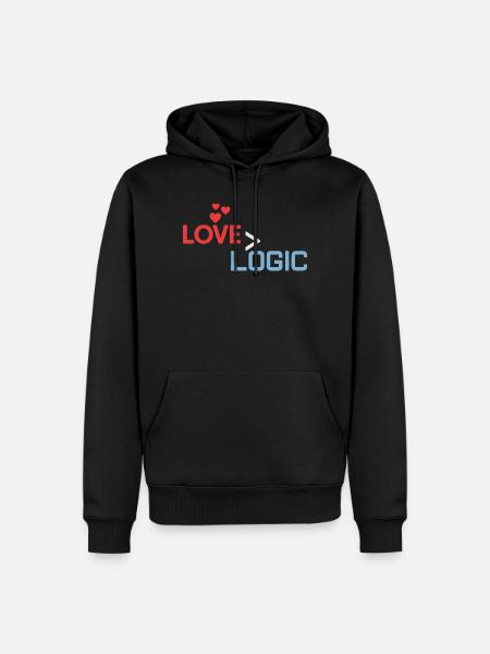 Love Greater Than Logic Design - Men’s Premium Organic Hoodie - black