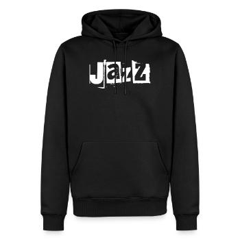 Jazz Graffiti Bold Vibe - Männer Premium Bio Hoodie - Schwarz - Vorne - Nico (187cm)