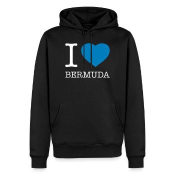 I love Bermuda - Men’s Premium Organic Hoodie - black - Front - Nico (187cm)