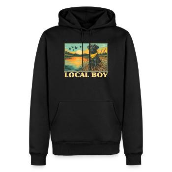 Garçon local Labrador Retriever Chasse en plein air - Sweat à capuche Premium bio Homme - noir - Devant - Nico (187cm)