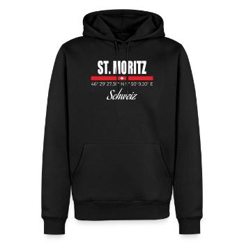 St. Moritz - Men’s Premium Organic Hoodie - black - Front - Nico (187cm)