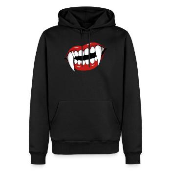 Vampirlippen Popart Halloween Party - Männer Premium Bio Hoodie - Schwarz - Vorne - Nico (187cm)