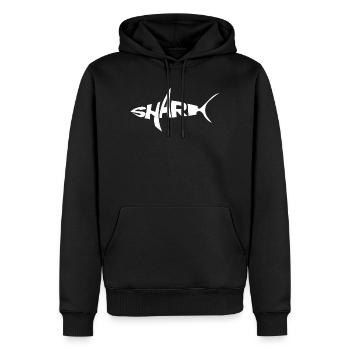 Logo Hai Graffiti Typo - Männer Premium Bio Hoodie - Schwarz - Vorne - Nico (187cm)