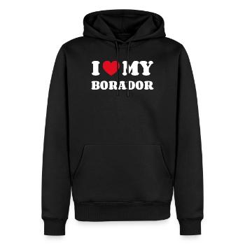 I Love My Borador Hund Besitzer - Männer Premium Bio Hoodie - Schwarz - Vorne - Nico (187cm)