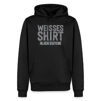 Chemise Blanche Édition Noire Drôle de Dicton - Sweat à capuche Premium bio Homme - noir - Devant - Nico (187cm)