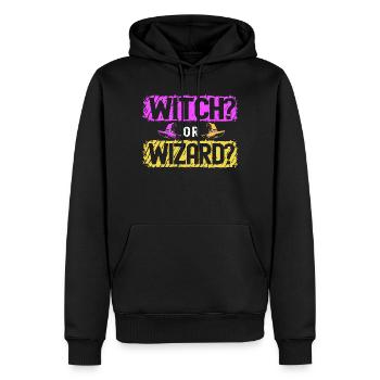 Révélation du sexe d’Halloween - Sweat à capuche Premium bio Homme - noir - Devant - Nico (187cm)