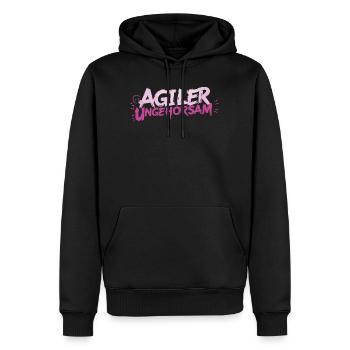 Agiler Ungehorsam - Männer Premium Bio Hoodie - Schwarz - Vorne - Nico (187cm)