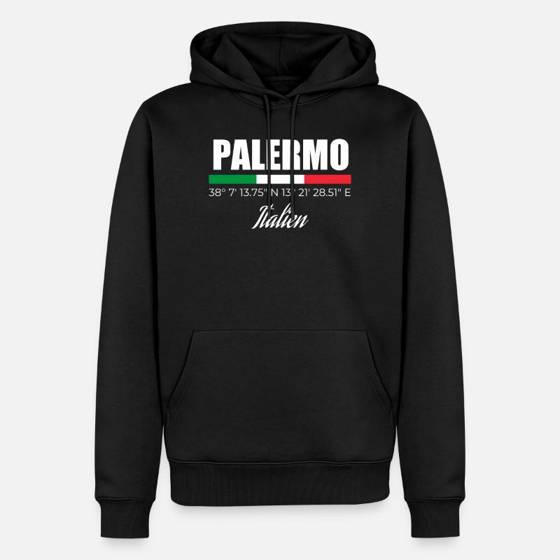 Palermo - Männer Premium Bio Hoodie - Schwarz