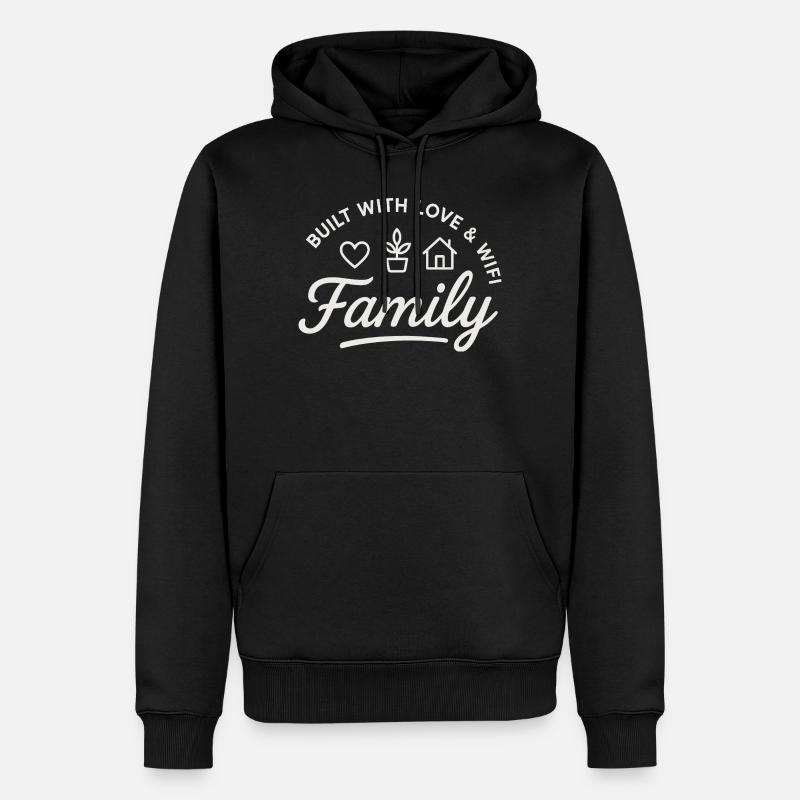 Built with Love & WiFi - Männer Premium Bio Hoodie - Schwarz