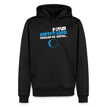 Future dietician – Please wait - Men’s Premium Organic Hoodie - black - Front - Nico (187cm)