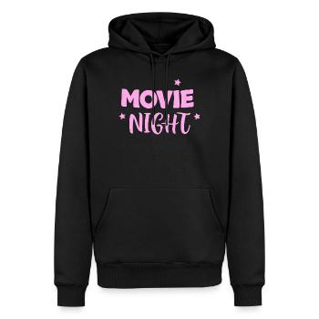 Nuit Cinéma Rose - Sweat à capuche Premium bio Homme - noir - Devant - Nico (187cm)