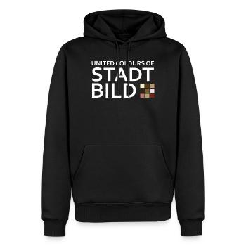 Paysage urbain - Sweat à capuche Premium bio Homme - noir - Devant - Nico (187cm)