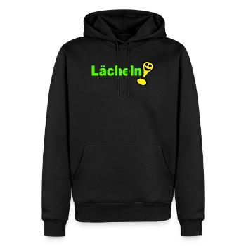 Sourire , Amical - Sweat à capuche Premium bio Homme - noir - Devant - Nico (187cm)