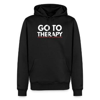 Go To Therapy Mental Health Awareness - Sweat à capuche Premium bio Homme - noir - Devant - Nico (187cm)