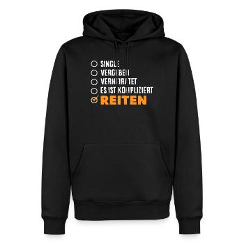 Pferdemädchen Reiten Ponyfans Reiter - Männer Premium Bio Hoodie - Schwarz - Vorne - Nico (187cm)