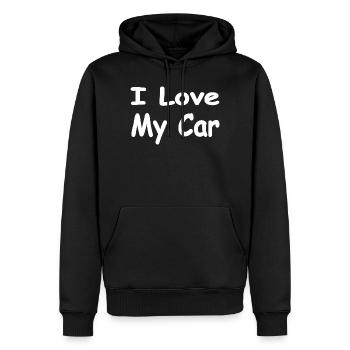 Voiture - Sweat à capuche Premium bio Homme - noir - Devant - Nico (187cm)