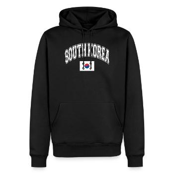 Corée du Sud - Sweat à capuche Premium bio Homme - noir - Devant - Nico (187cm)