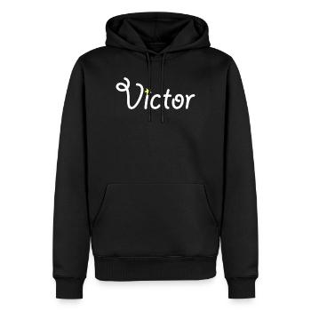 Sieger - Männer Premium Bio Hoodie - Schwarz - Vorne - Nico (187cm)