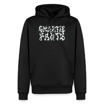 Blasen-Graffiti mit Türkis-Außenlinie - Männer Premium Bio Hoodie - Schwarz - Vorne - Nico (187cm)