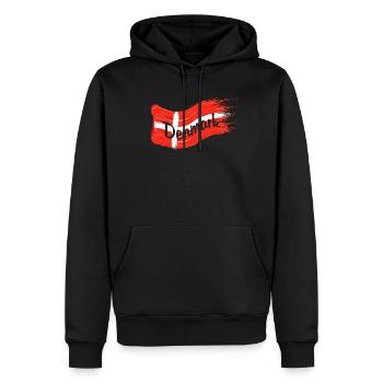Drapeau danois - Sweat à capuche Premium bio Homme - noir - Devant - Nico (187cm)