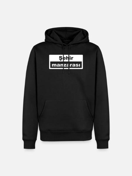Cityscape Typography Turkish - Men’s Premium Organic Hoodie - black