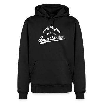 Sauerländer T-Shirt – Stolz, Humor & Heimatliebe - Männer Premium Bio Hoodie - Schwarz - Vorne - Nico (187cm)