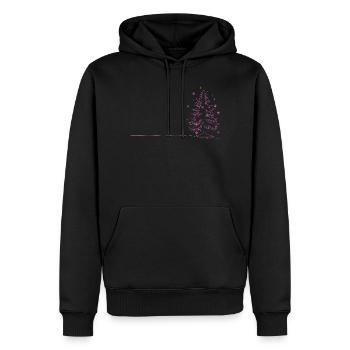 Pink Lines Christmas Tree Sketch - Men’s Premium Organic Hoodie - black - Front - Nico (187cm)