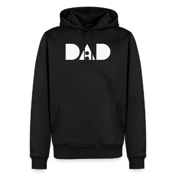 Dad Logo - Cooles Logo für Väter  - Männer Premium Bio Hoodie - Schwarz - Vorne - Nico (187cm)