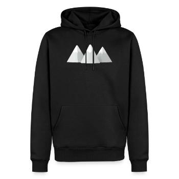Minimalistische 3D-Schneeberge - Männer Premium Bio Hoodie - Schwarz - Vorne - Nico (187cm)