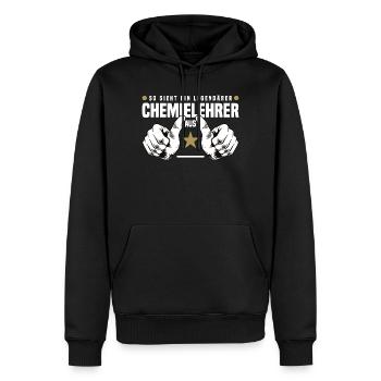Professeur de chimie - Sweat à capuche Premium bio Homme - noir - Devant - Nico (187cm)