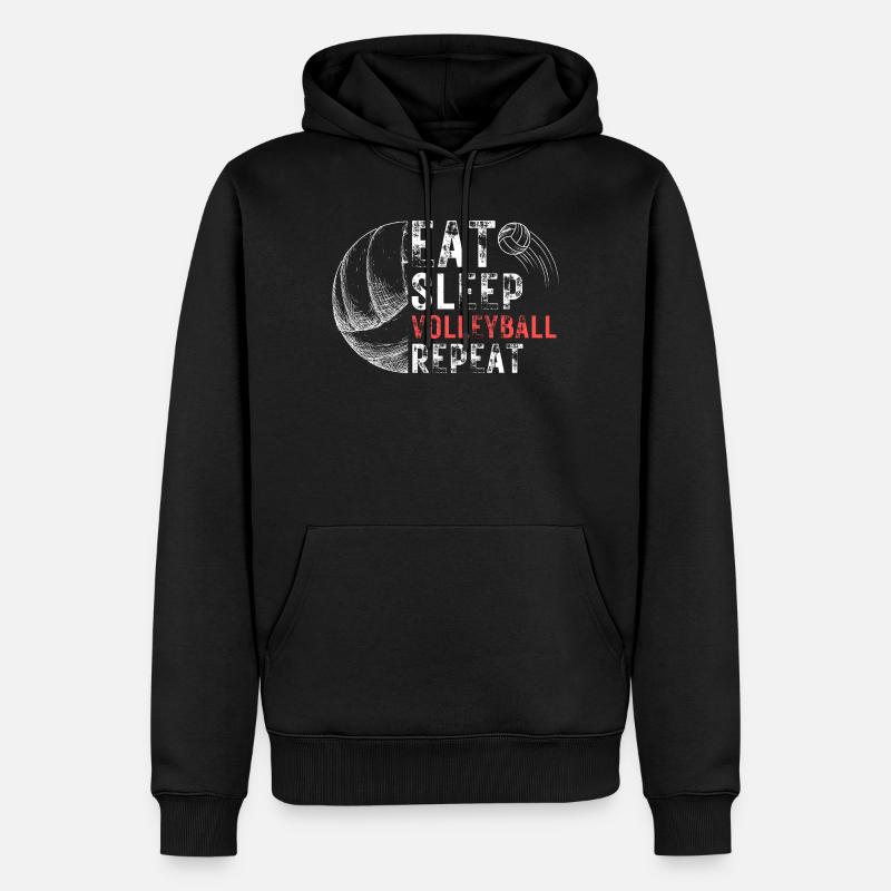 Manger dormir Volley-ball Répéter - Sweat à capuche Premium bio Homme - noir
