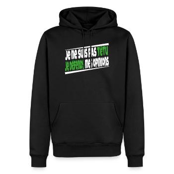 Ich bin nicht stur - Männer Premium Bio Hoodie - Schwarz - Vorne - Nico (187cm)