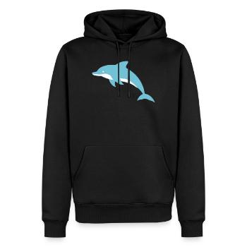 Dauphin Dauphins T-shirt Cadeau - Sweat à capuche Premium bio Homme - noir - Devant - Nico (187cm)