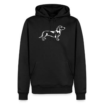 T-shirt chien teckel cadeau - Sweat à capuche Premium bio Homme - noir - Devant - Nico (187cm)