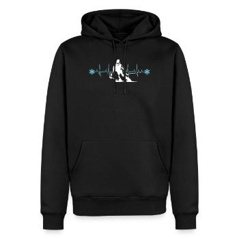 Skifahrer Silhouette Winter Minimalistisch - Männer Premium Bio Hoodie - Schwarz - Vorne - Nico (187cm)