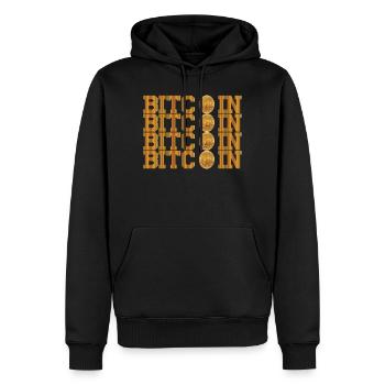 Le bitcoin - Sweat à capuche Premium bio Homme - noir - Devant - Nico (187cm)