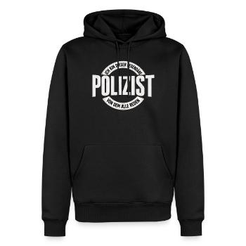 Policier légendaire - Sweat à capuche Premium bio Homme - noir - Devant - Nico (187cm)