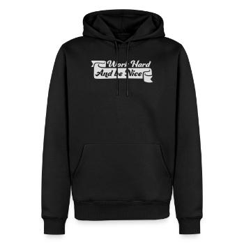 Work Hard Be Nice Motivation Positiver Geist Zitat - Sweat à capuche Premium bio Homme - noir - Devant - Nico (187cm)