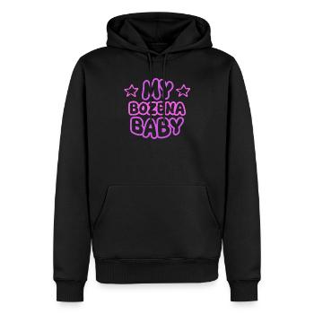 Bozena comme prénom - Sweat à capuche Premium bio Homme - noir - Devant - Nico (187cm)